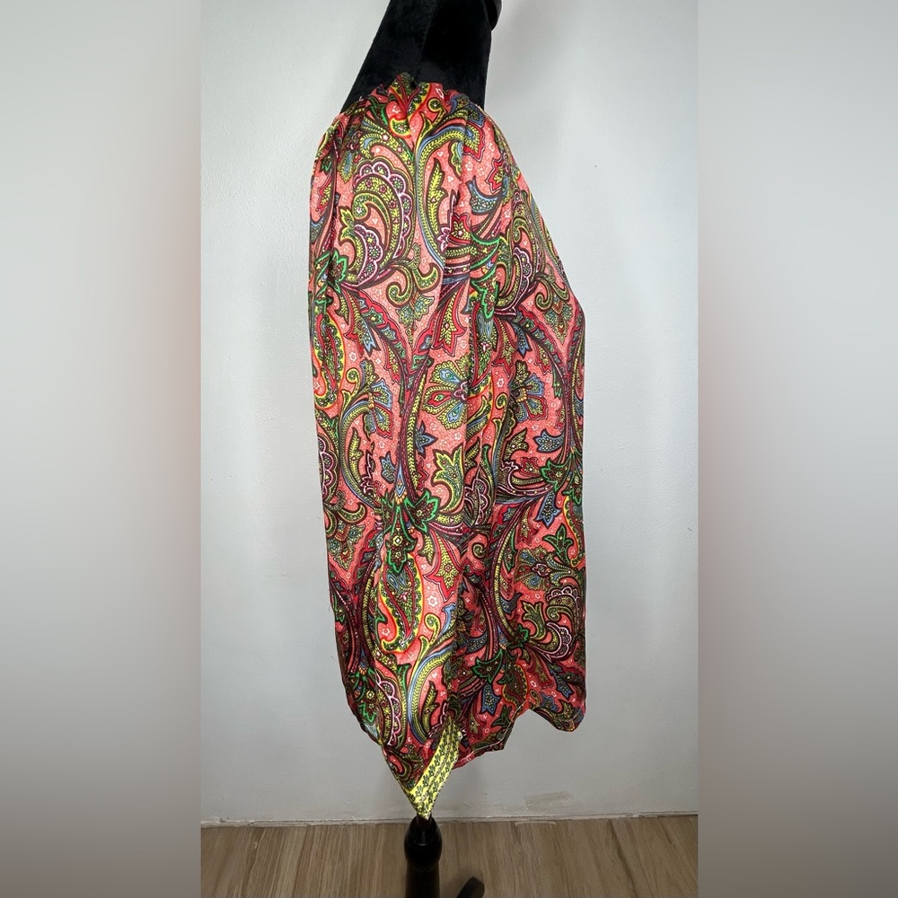 Loft Women’s Multi Colored Bohemian Long Sleeve Blouse - Picture 2 of 11
